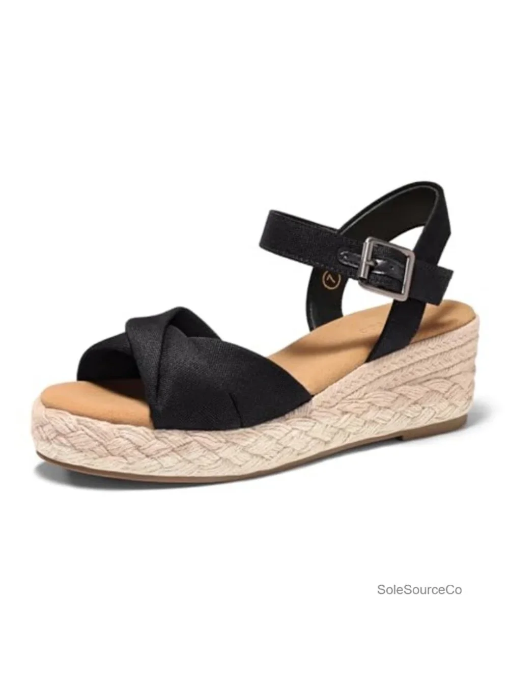 Canvas Espadrille Wedge Sandals with Ankle Strap Open Toe Summer Beach Shoes